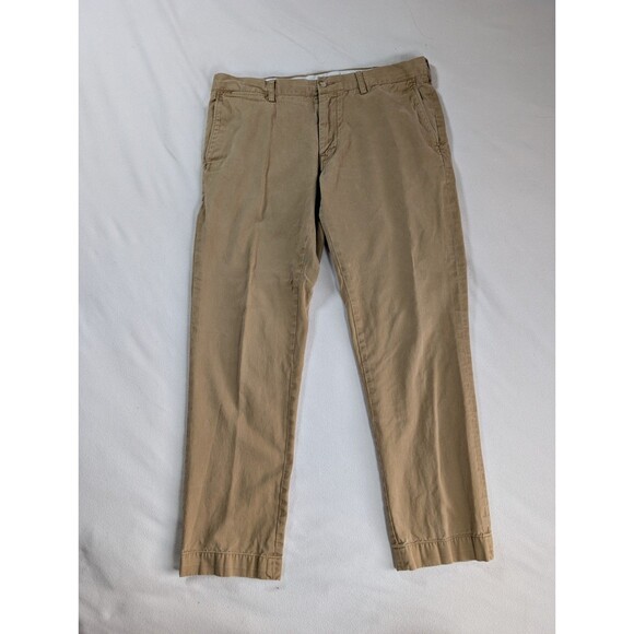 Polo Ralph Lauren Men's 100% Cotton Flat Front Chino Pants Khaki Tan 36x30 - Picture 1 of 7